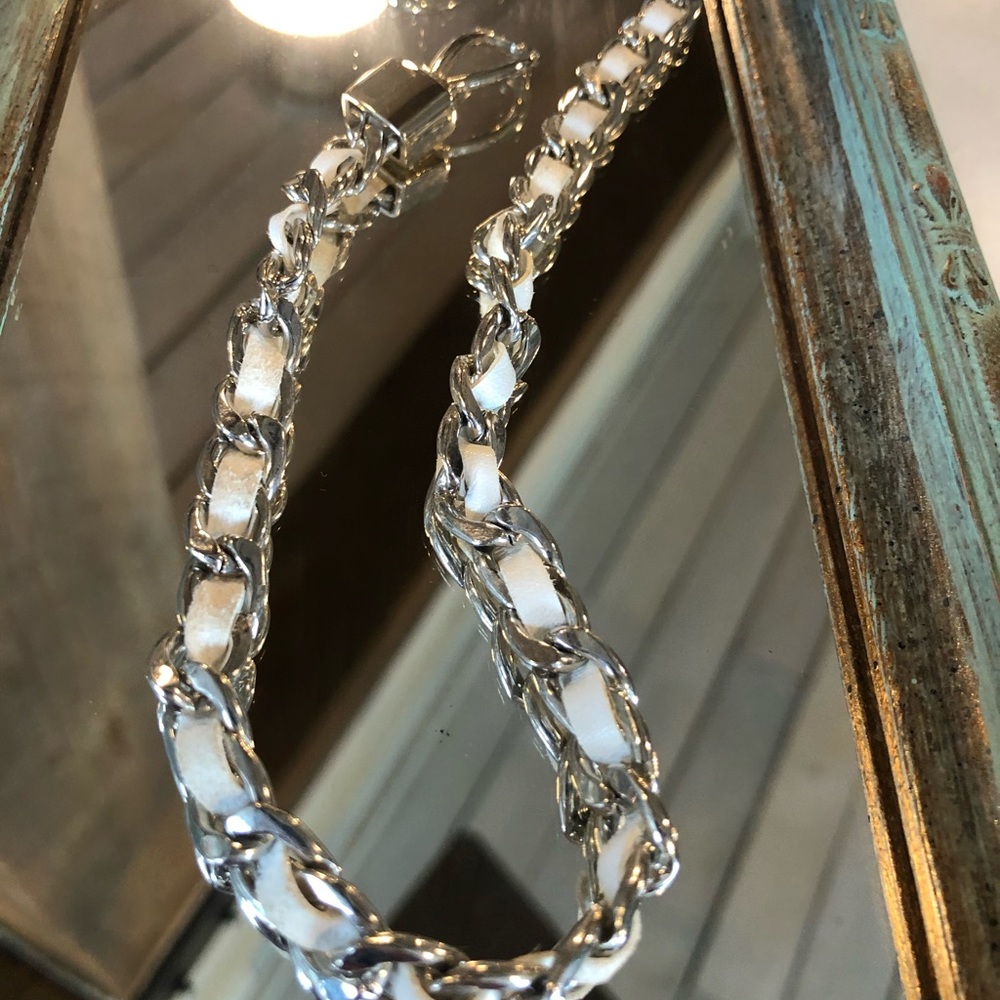 Leather & metal choker